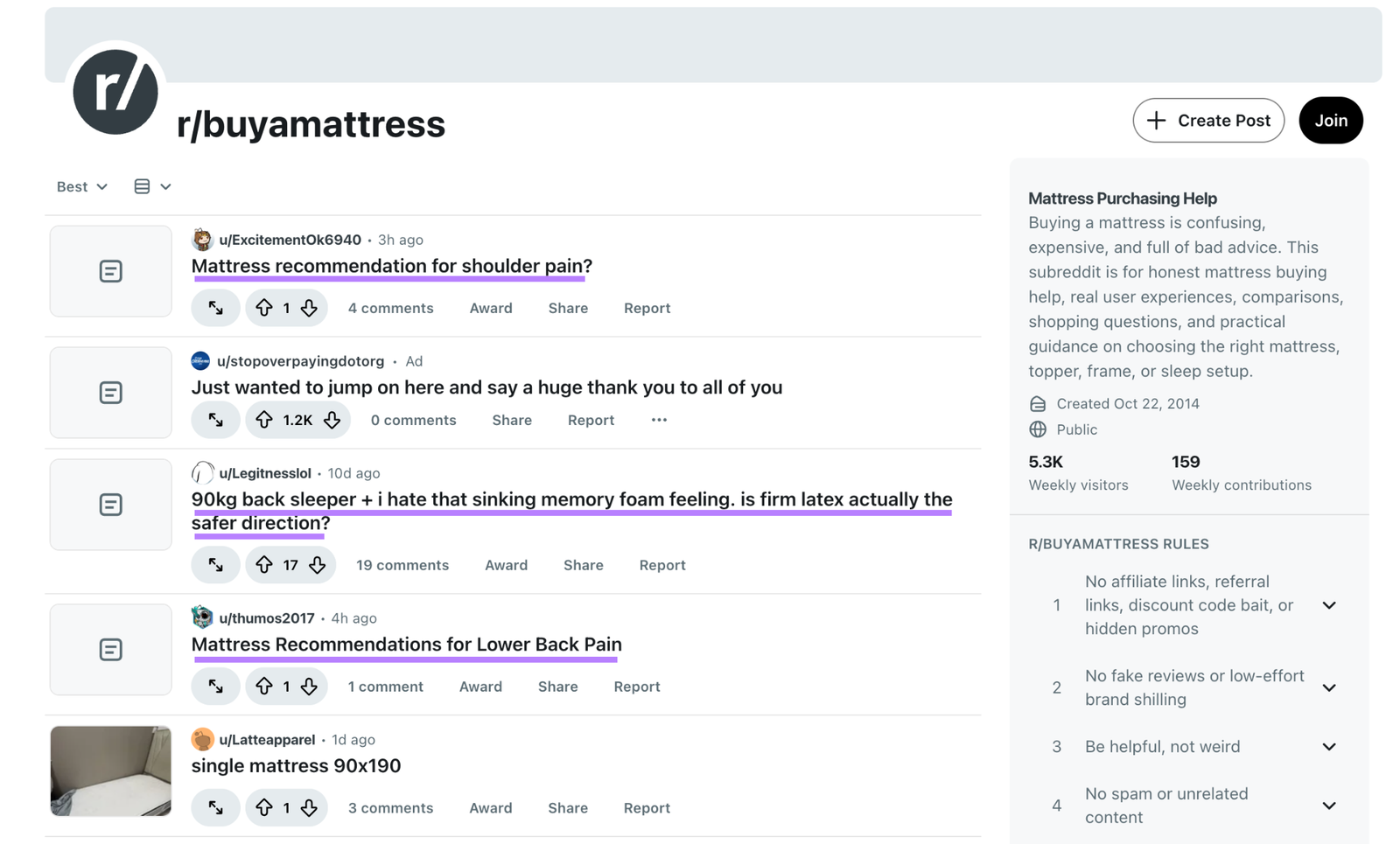 subreddit posts as prompt research