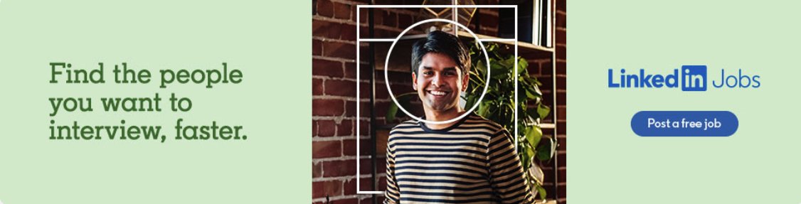 LinkedIn's banner ad for LinkedIn jobs