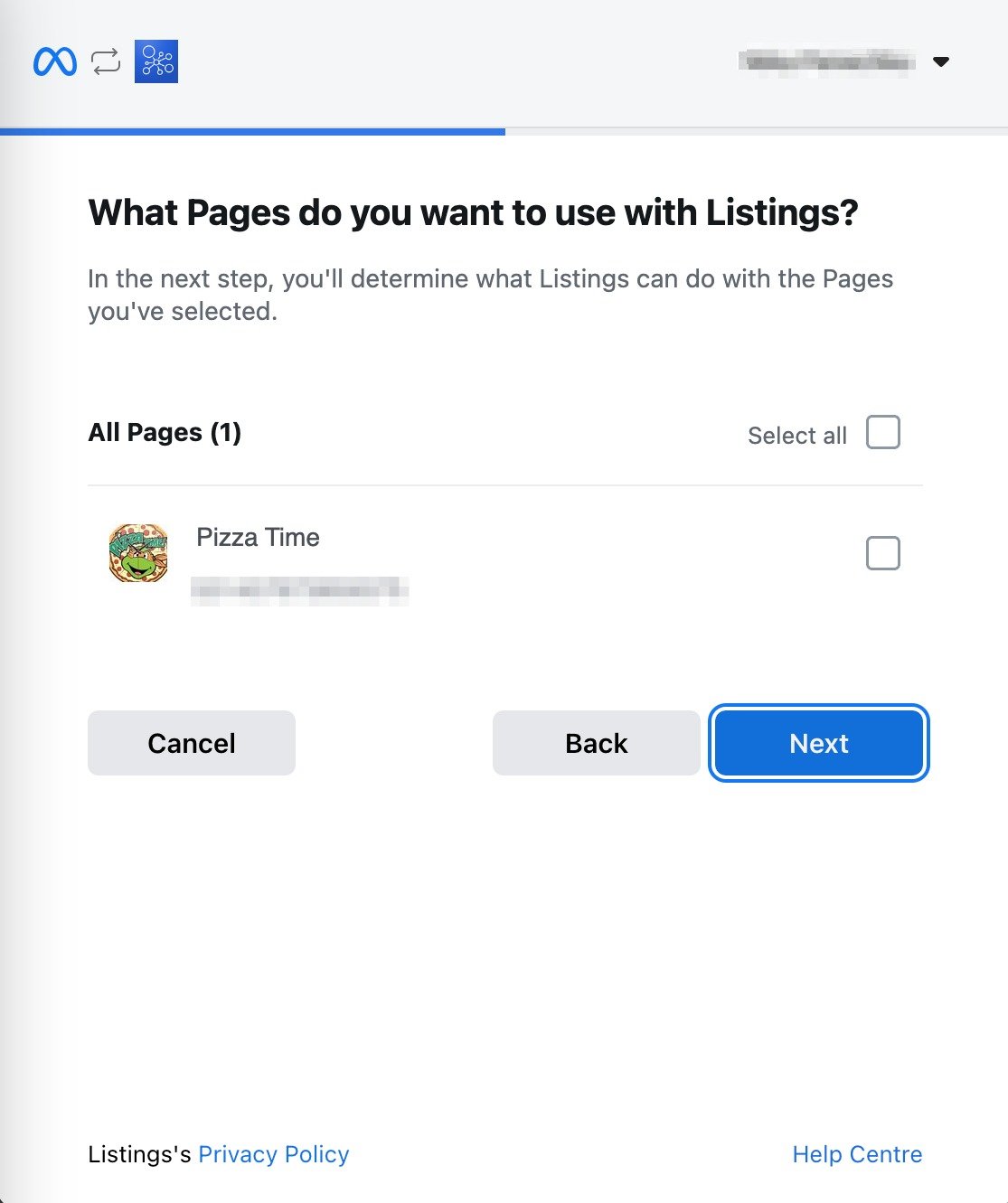 The list of Facebook pages to connect.
