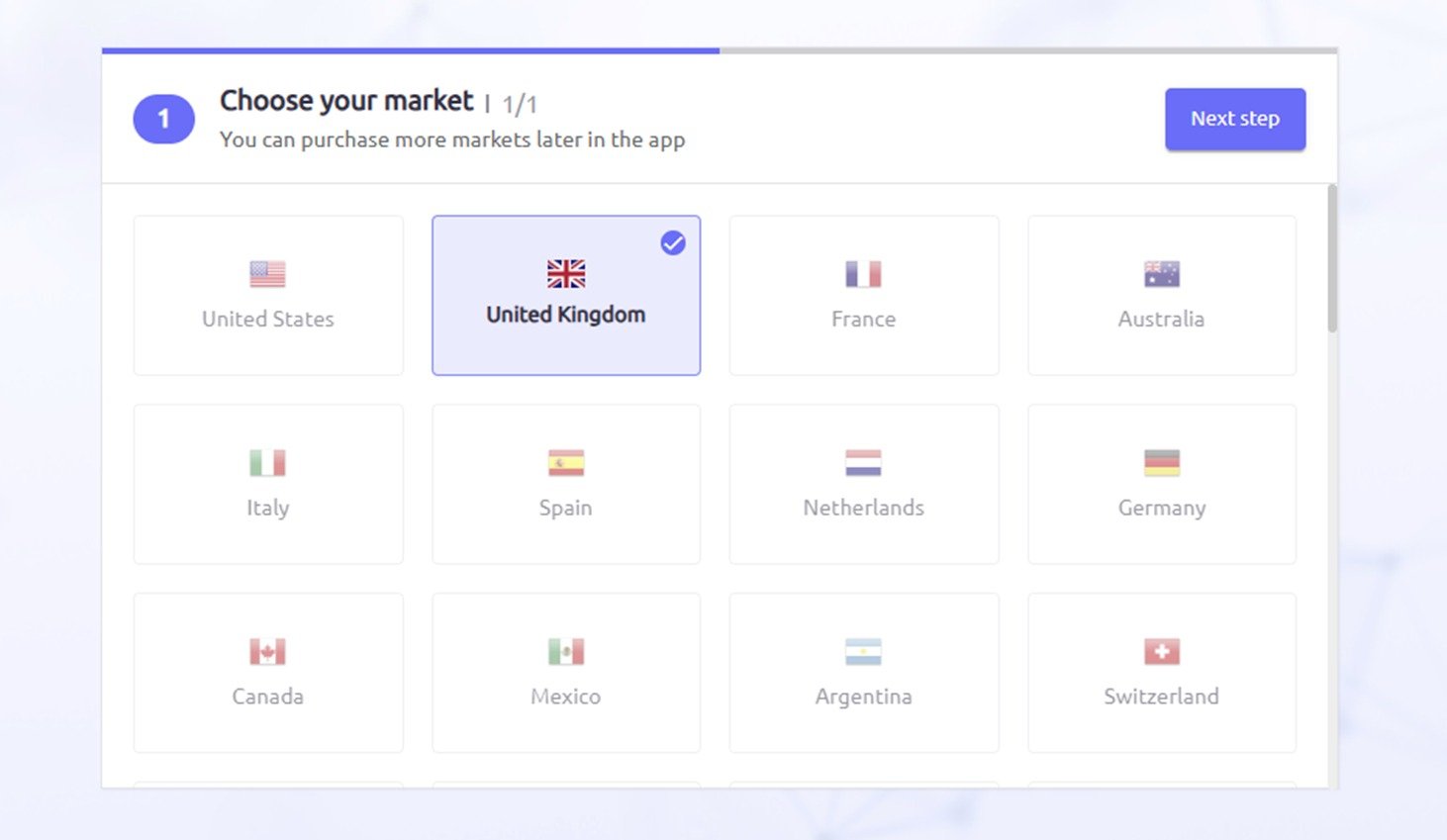 Selecting your market in AdClarity — Advertising Intelligence